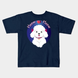 Bichon Dog say love you ( hoow hoow ) Kids T-Shirt